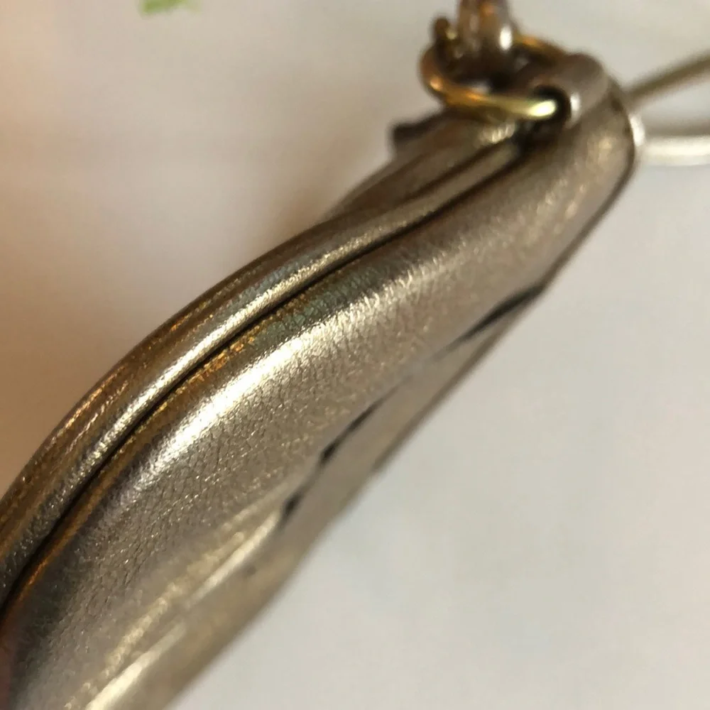 Coach Gold Coach Wristlet Metallic Coach Wristlet Gold Leather Coach Wristlet - Picture 13 of 16